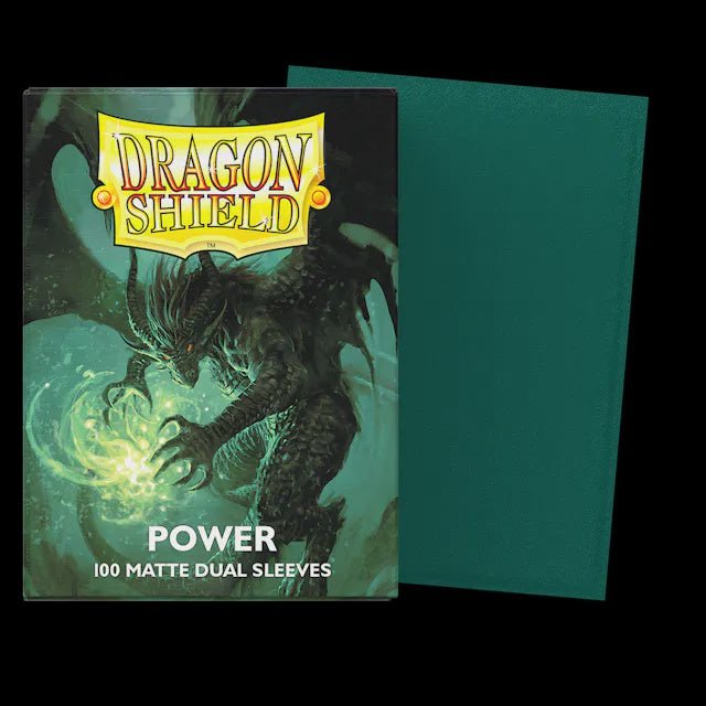 Dragon Shield Dual Matte Sleeves - Metallic Green / Power (100 Sleeves)